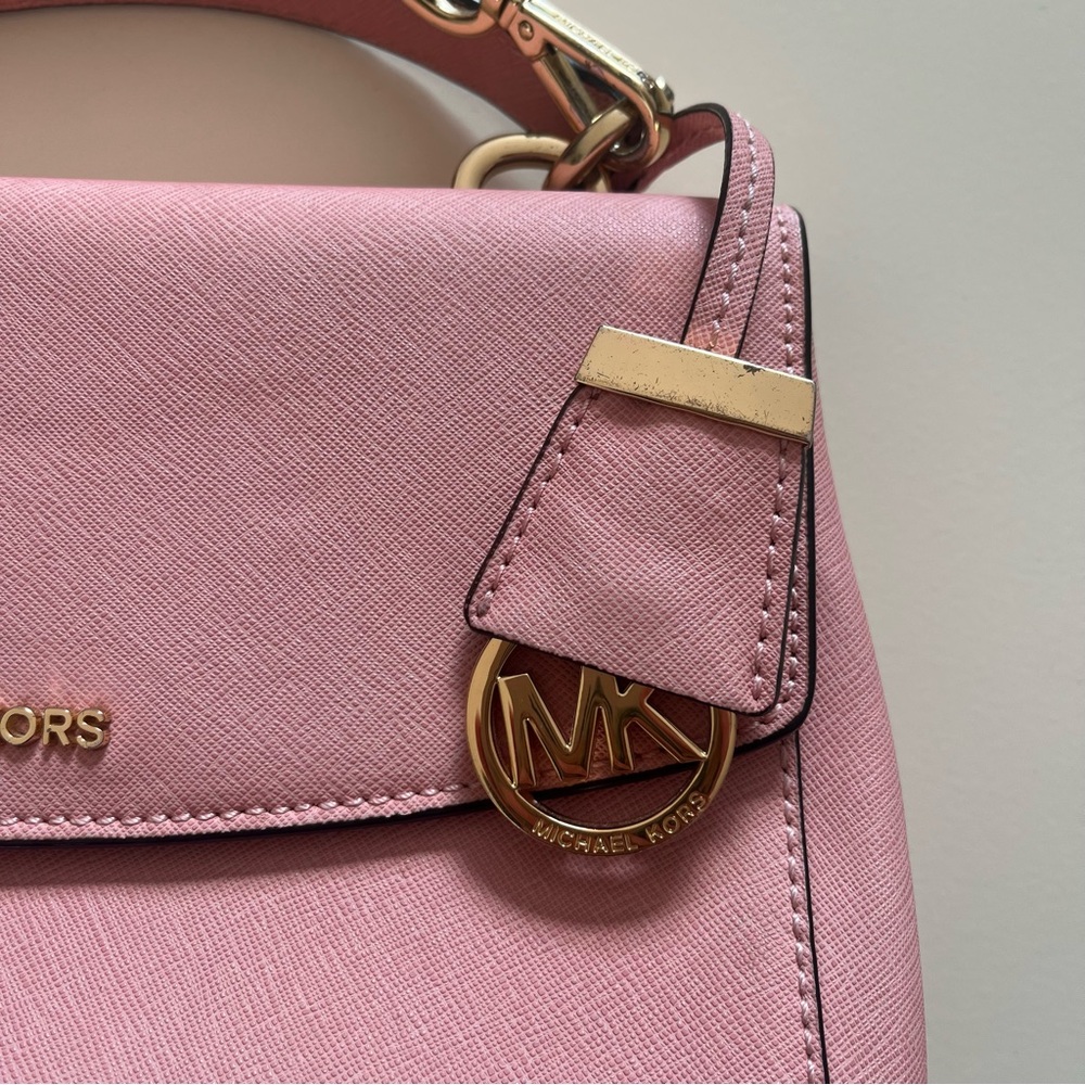 Michael Kors Ava Saffiano Leather Crossbody - Misty Rose - Picture 9 of 11